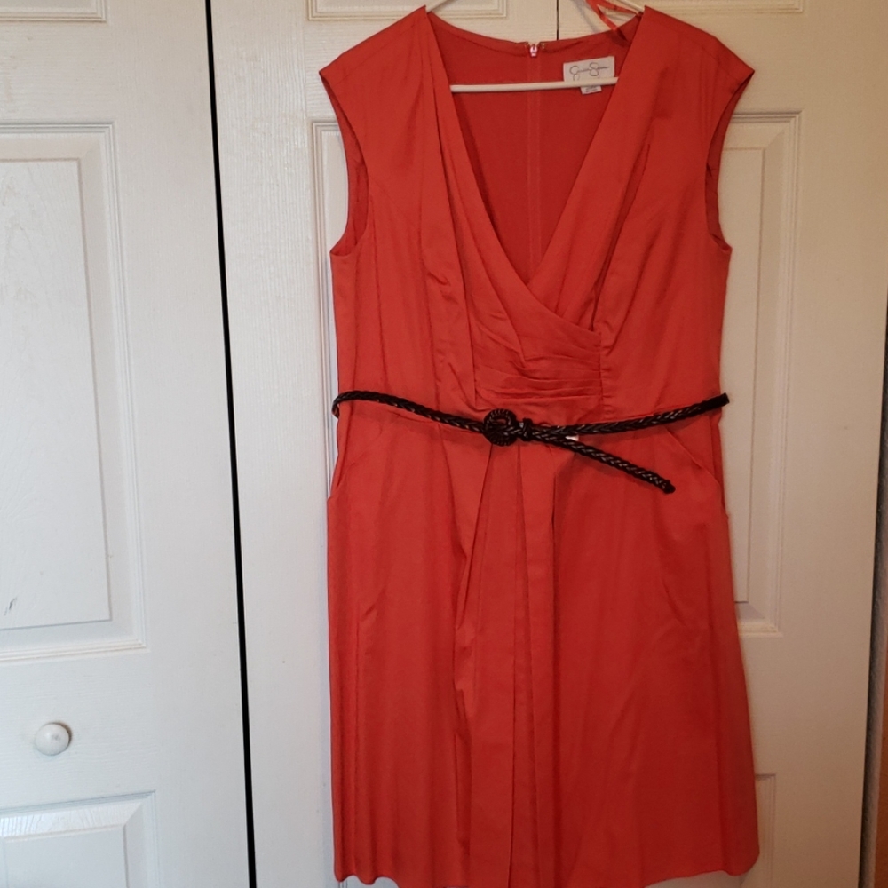 Jessica Simpson Orange Faux Wrap